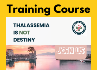 Training Course “THALASSEMIA IS NOT DESTINY”, del 8 al 14 de marzo, en NAFPAKTOS (Grecia)
